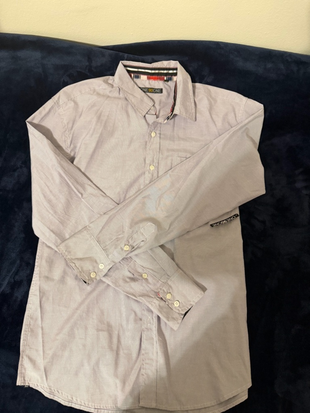 Men's Light Gray Long-Sleeve Dress Shirt by